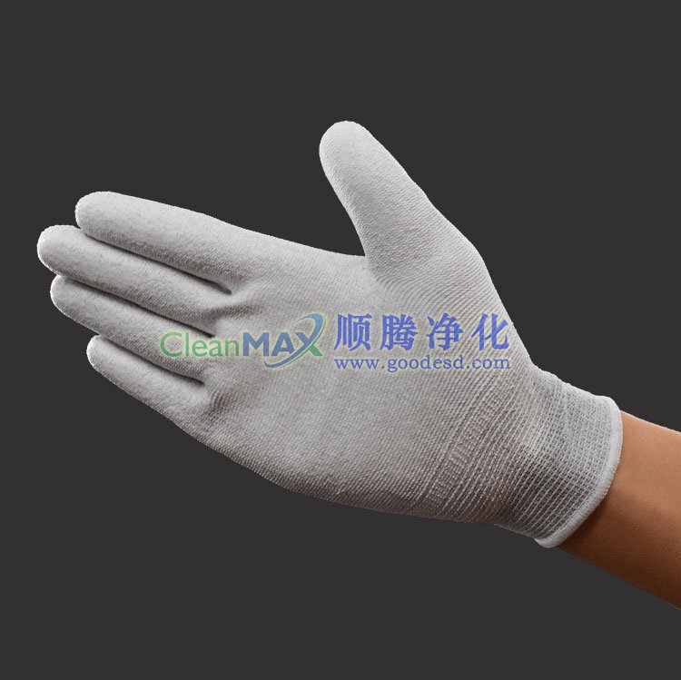 碳纤维PU涂掌防静电手套