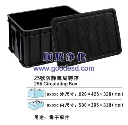 25号防静电周转箱(带盖620*425*320mm)